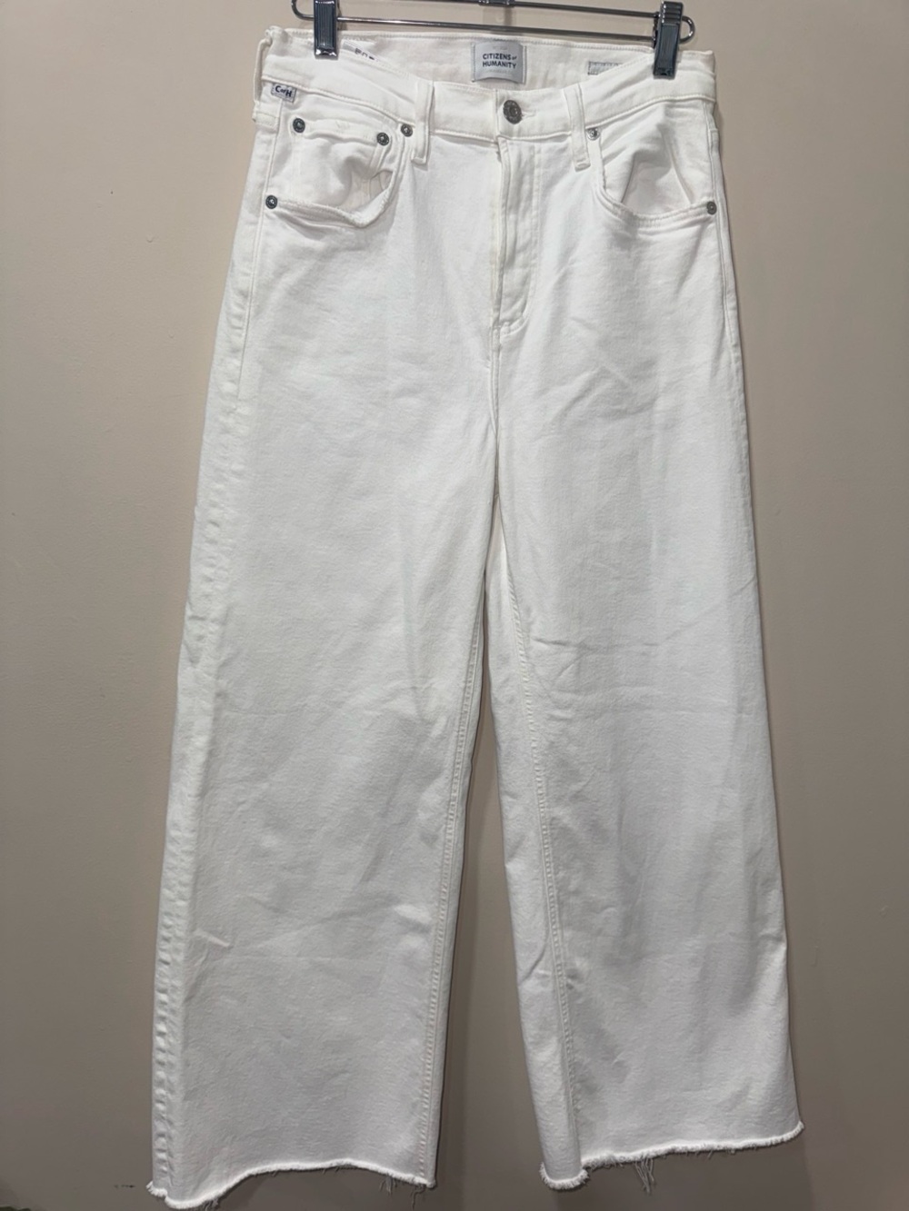 Citizens Of Humanity White Wide-Leg Jeans